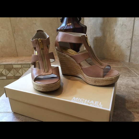 Michael Kors Shoes - Camel colored Michael Kors Espadrille Wedges